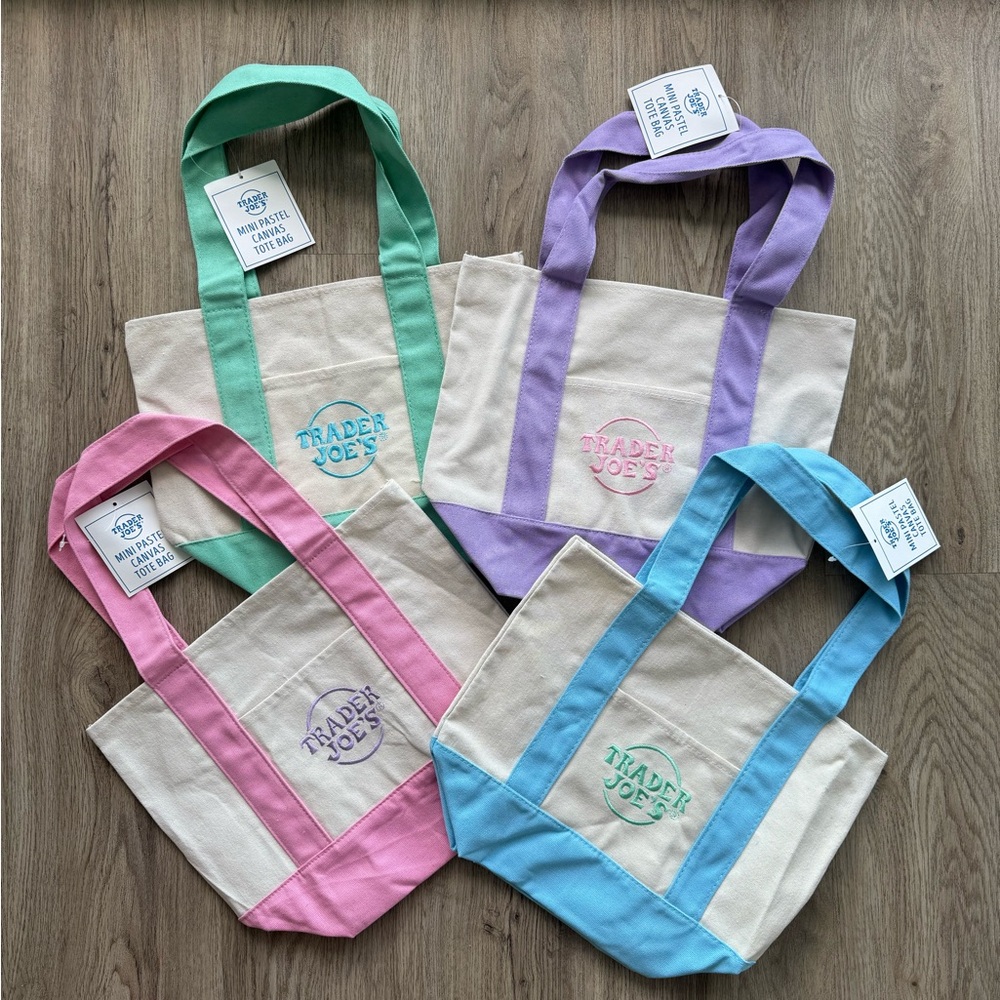 Viral Trader Joe’s Pastel Tote Bag (PRICE FOR ONE BAG)